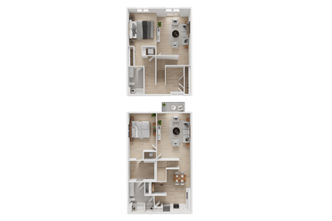 Floor plan for 2 beds, 2 baths, 1402 sqft
